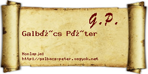 Galbács Péter névjegykártya